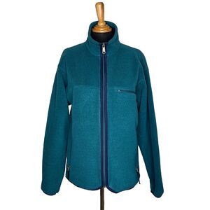VTG 1998 Patagonia Green Blue Zip Up Plush Fleece Jacket Mens Small Retro USA